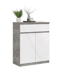 MOBILE NAIA CEMENTO/BIANCO 80X40Xh100 cm
