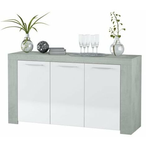 CREDENZA AMBIT BIANCO/CEMENTO  144X42Xh80 cm