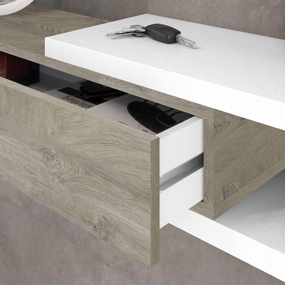 MOBILE INGRESSO NOON BIANCO/ROVERE 95X26Xh19 cm