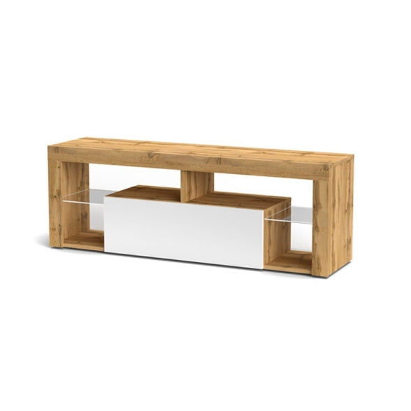 MOBILE TV HUGO ROVERE WOTAN/BIANCO LUCIDO 140X35Xh50 cm