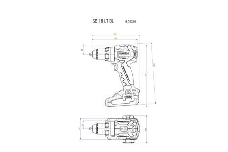 SB 18 LT BL METABO TRAPANO-AVVITATORE A PERCUSSIONE A BATTERIA
