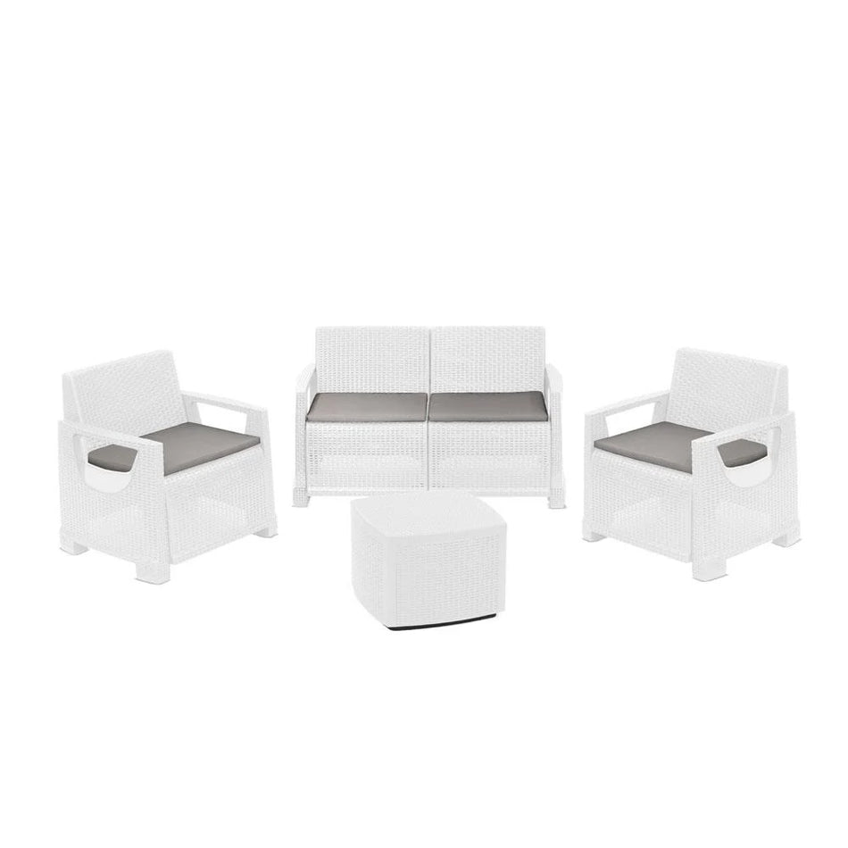 SET RATTAN BELLAGIO ( color. bianco o antracite )