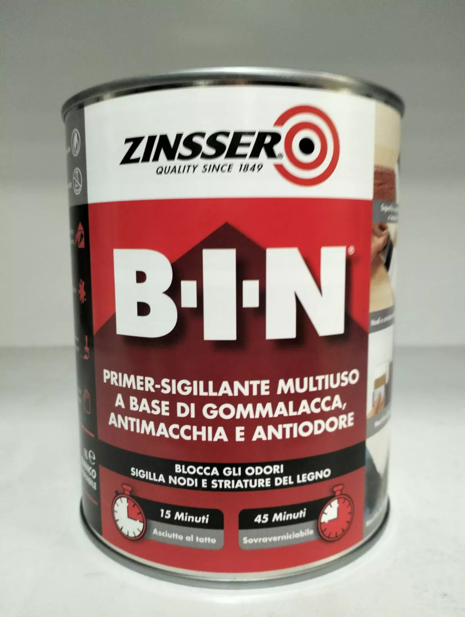 ZINSSER - B-I-N Primer sigill. gommalacca antimacchia e antiodore Bianco Lt 1
