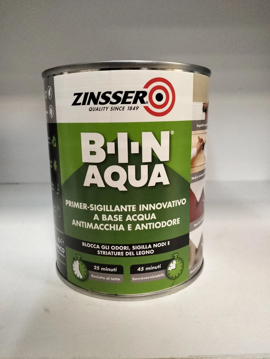 ZINSSER - Primer sigillante acqua antimacchia e antiodore B-I-N AQUA BIANCO lt 1