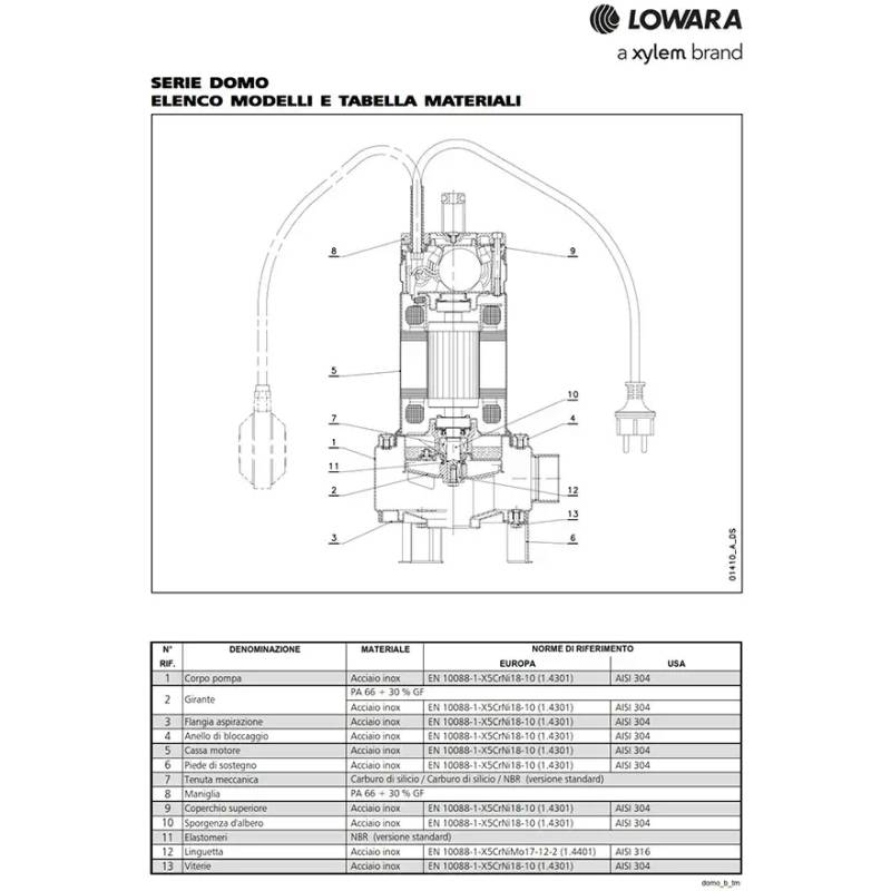 POMPA SOMMERGIBILE 10 VX - LOWARA