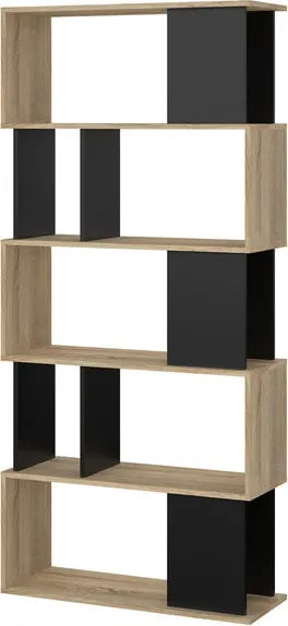 LIBRERIA MAZE ROVERE/NERO 80X30Xh173 cm
