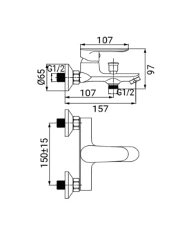 MISCELATORE VASCA SERIE ONE IDRO BRIC
