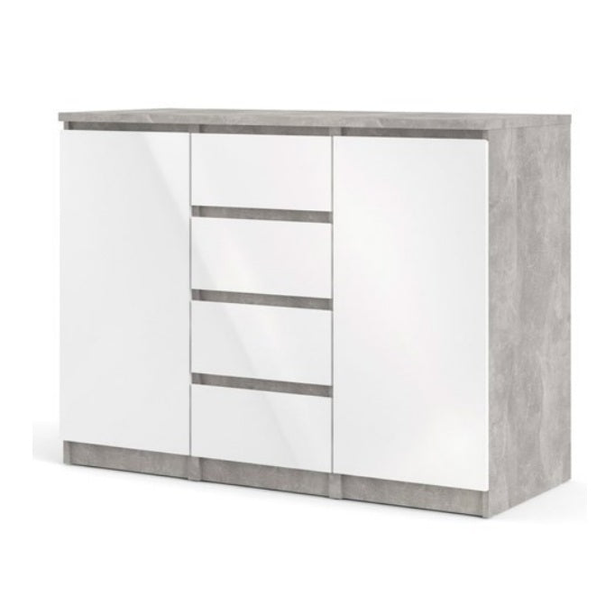 MOBILE NAIA CEMENTO/BIANCO  121X50Xh90 cm