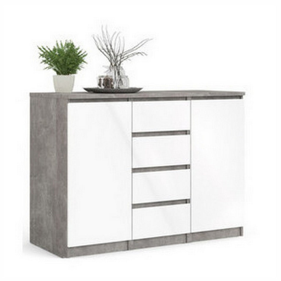 MOBILE NAIA CEMENTO/BIANCO  121X50Xh90 cm