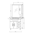 MOBILE BAGNO SERIE EVA 106X50Xh193 cm