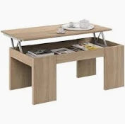 TAVOLINO DA CAFFE' ELEVABILE ROVERE CANADIAN 100X50Xh43/54 cm